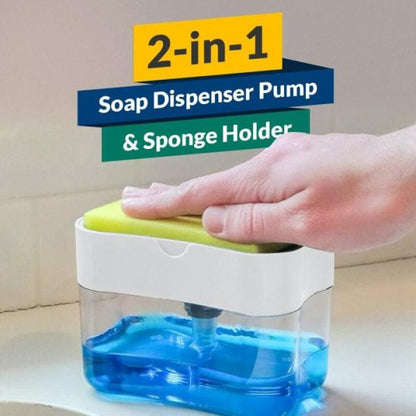 2 In 1 Soap Pump With Sponge (random Color )