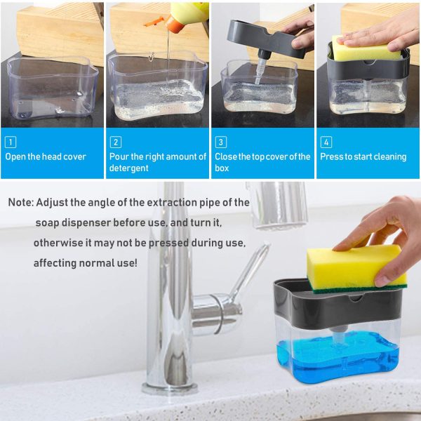 2 In 1 Soap Pump With Sponge (random Color )